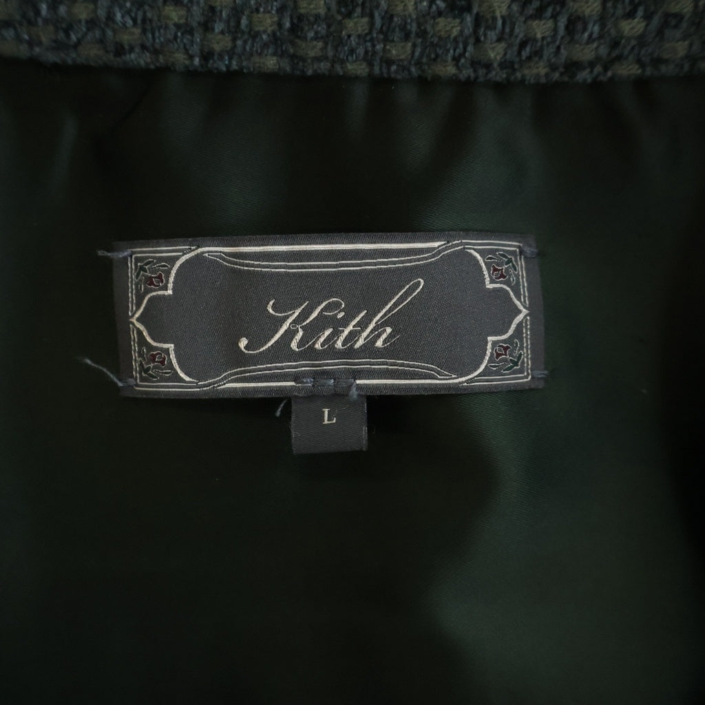 KITH(キス) Mixed Weave Apollo Shirt ロゴ刺? テクスチャードウィーブシャツ グレー 25‐050‐060‐0008‐3‐0