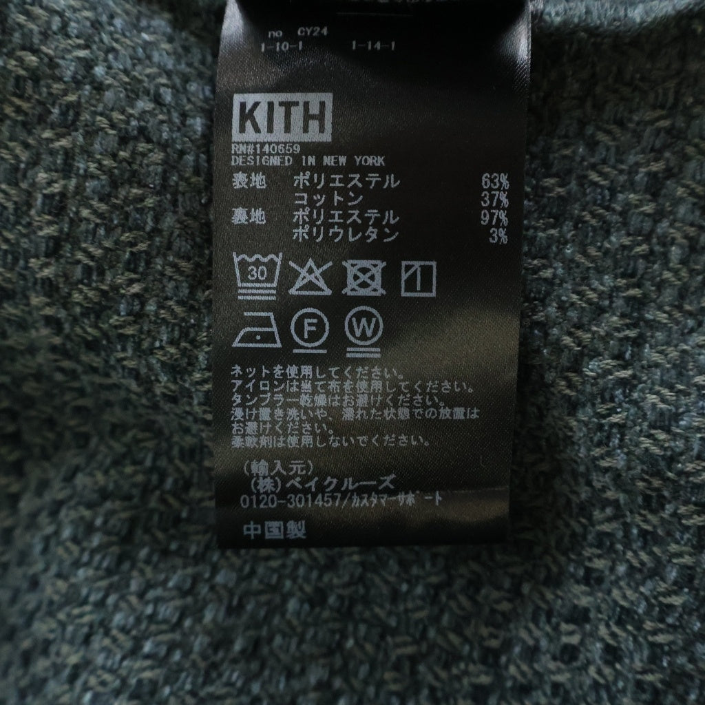 KITH(キス) Mixed Weave Apollo Shirt ロゴ刺? テクスチャードウィーブシャツ グレー 25‐050‐060‐0008‐3‐0