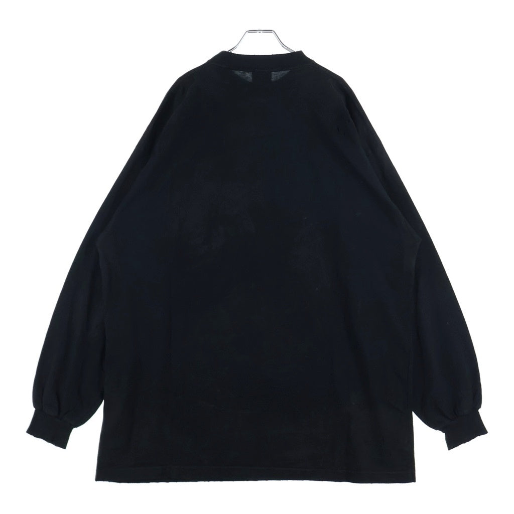 BALENCIAGA(バレンシアガ) 22AW SKATER OVERSIZED T-shirt skater クラッシュド ワッペン デストロイ加工 クルーネック半袖Tシャツカットソー ブラック 739027 T0VA7