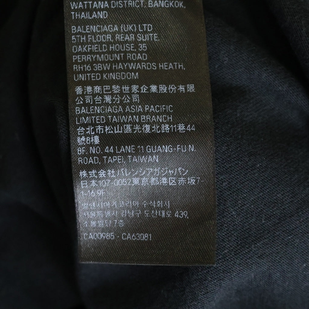 BALENCIAGA(バレンシアガ) 22AW SKATER OVERSIZED T-shirt skater クラッシュド ワッペン デストロイ加工 クルーネック半袖Tシャツカットソー ブラック 739027 T0VA7