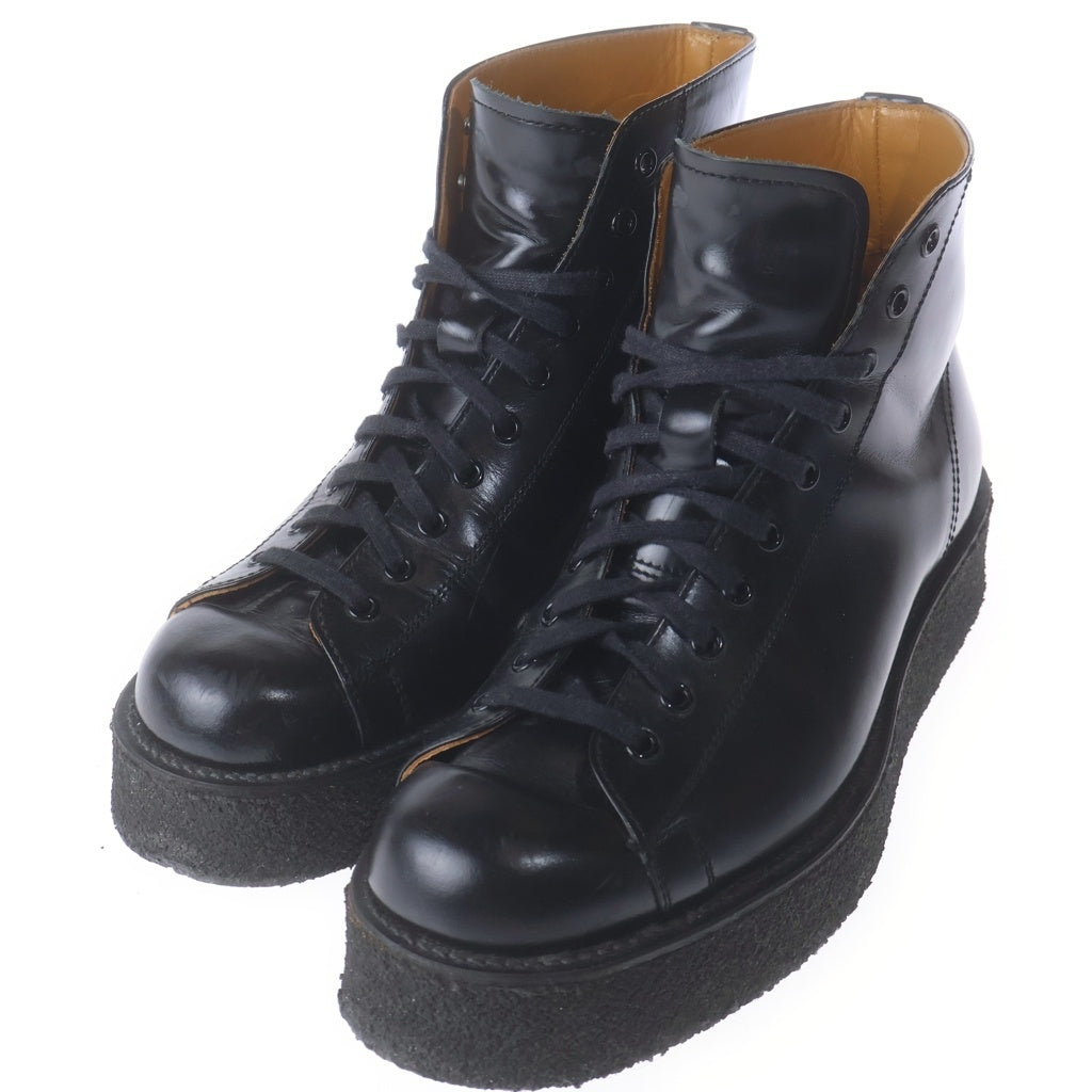 Yohji Yamamoto POUR HOMME(ヨウジヤマモト プールオム) デミブーツ レースアップスニーカー ハイカットブーツ ブラック HE-E53-764