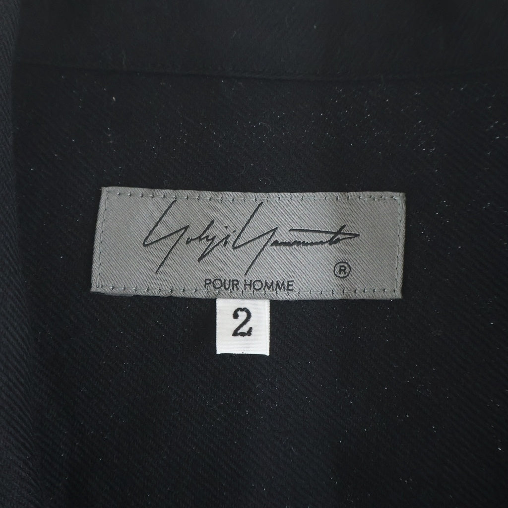 Yohji Yamamoto POUR HOMME(ヨウジヤマモト プールオム) 22AW ロングプリーツ 長袖ウールシャツ ブラック HE-B44-507