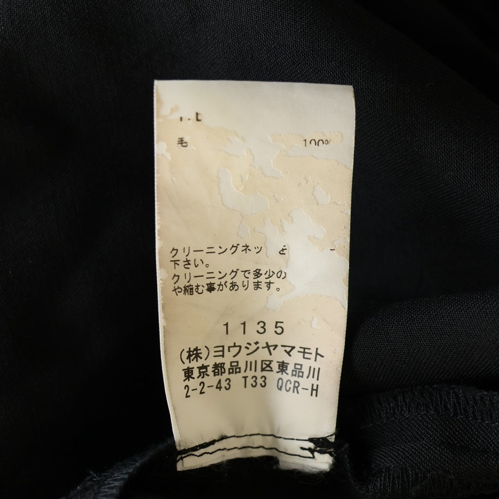 Yohji Yamamoto POUR HOMME(ヨウジヤマモト プールオム) 22AW ウールギャバカラスパンツ スラックス ブラック HE-P03-140