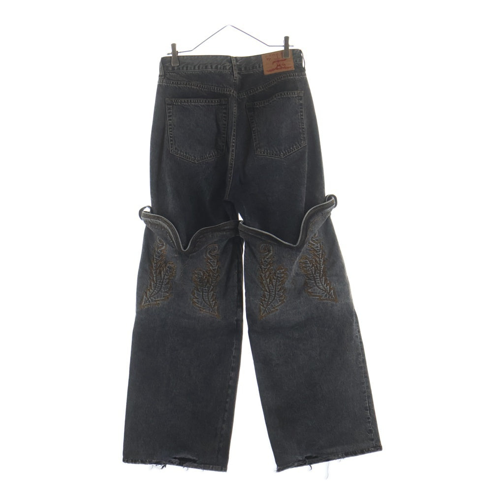 Y/PROJECT(ワイプロジェクト) COWBOY CUFF JEANS カウボーイ カフ ジーンズ デニムパンツ ブラック