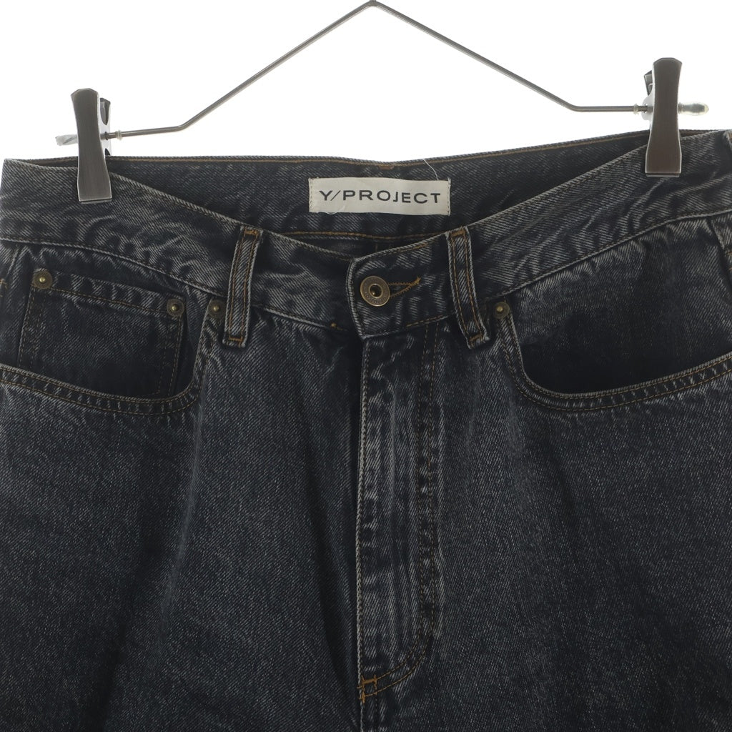 Y/PROJECT(ワイプロジェクト) COWBOY CUFF JEANS カウボーイ カフ ジーンズ デニムパンツ ブラック