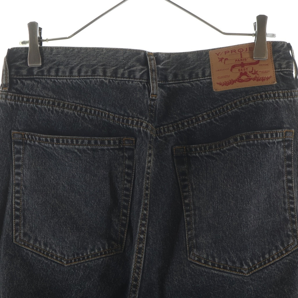 Y/PROJECT(ワイプロジェクト) COWBOY CUFF JEANS カウボーイ カフ ジーンズ デニムパンツ ブラック