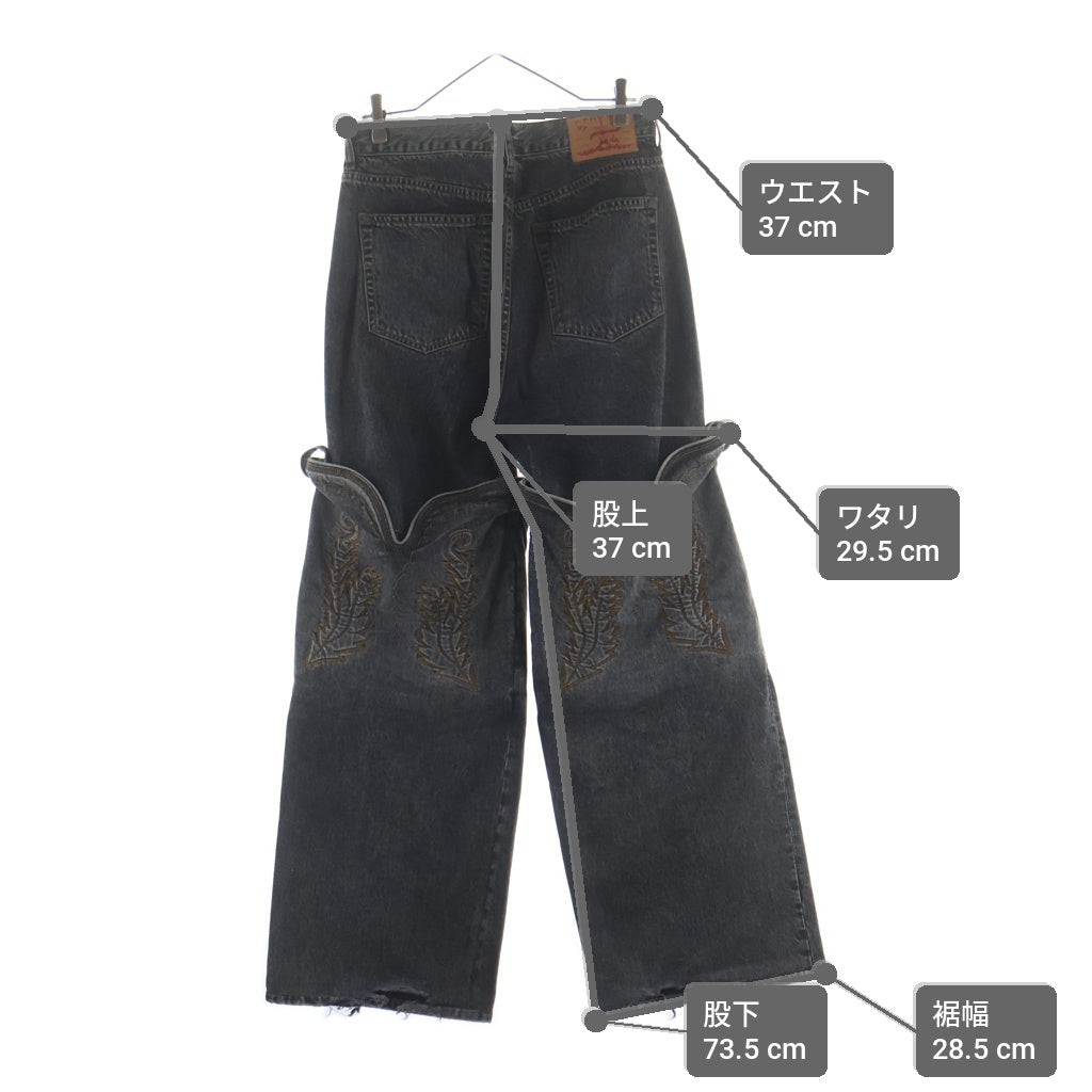 Y/PROJECT(ワイプロジェクト) COWBOY CUFF JEANS カウボーイ カフ ジーンズ デニムパンツ ブラック