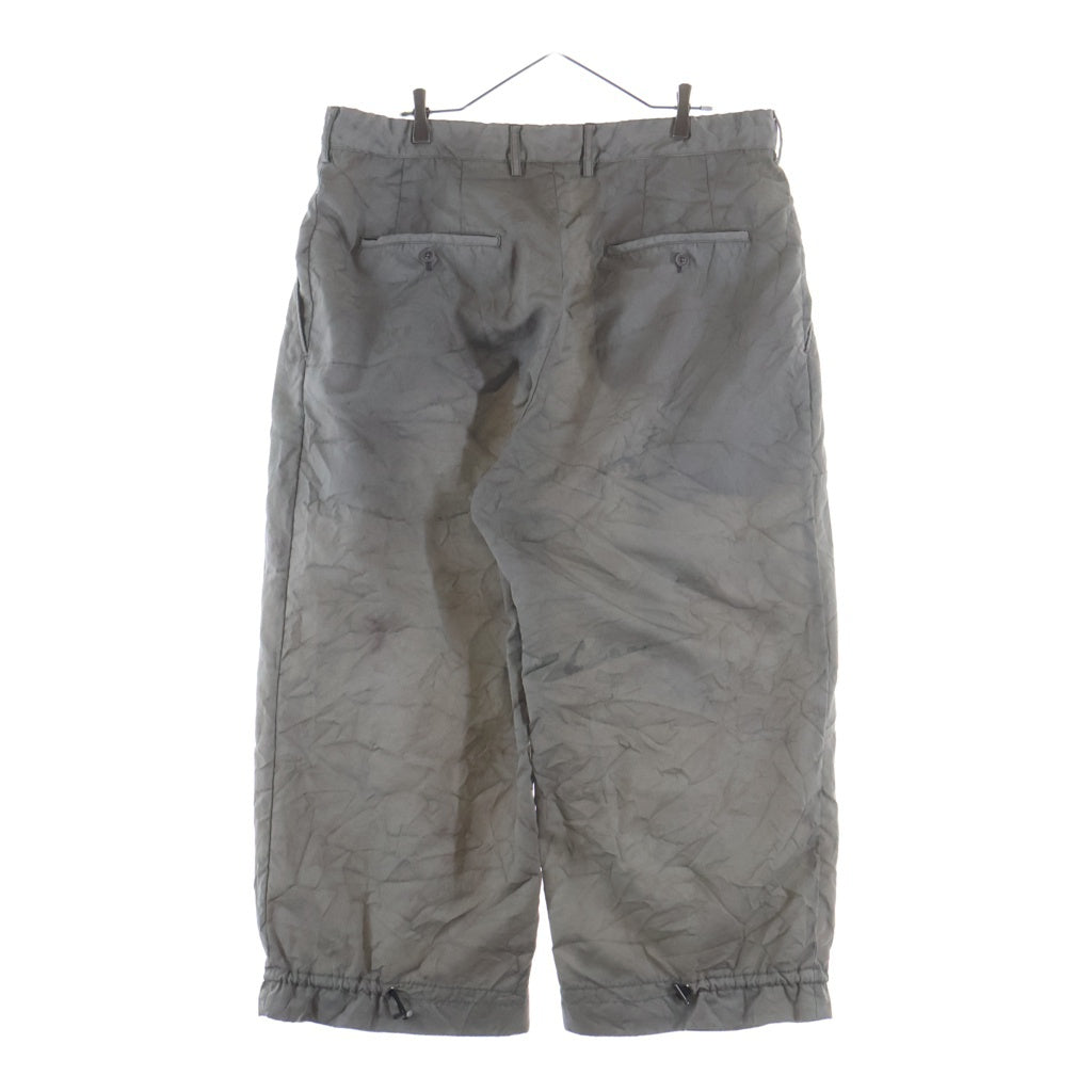 Ground Y(グラウンドワイ) 24SS SPECK DYED NYLON PANTS GS-P11-600 スペック ヴィンテージ加工 ナイロンワイドパンツ グレー