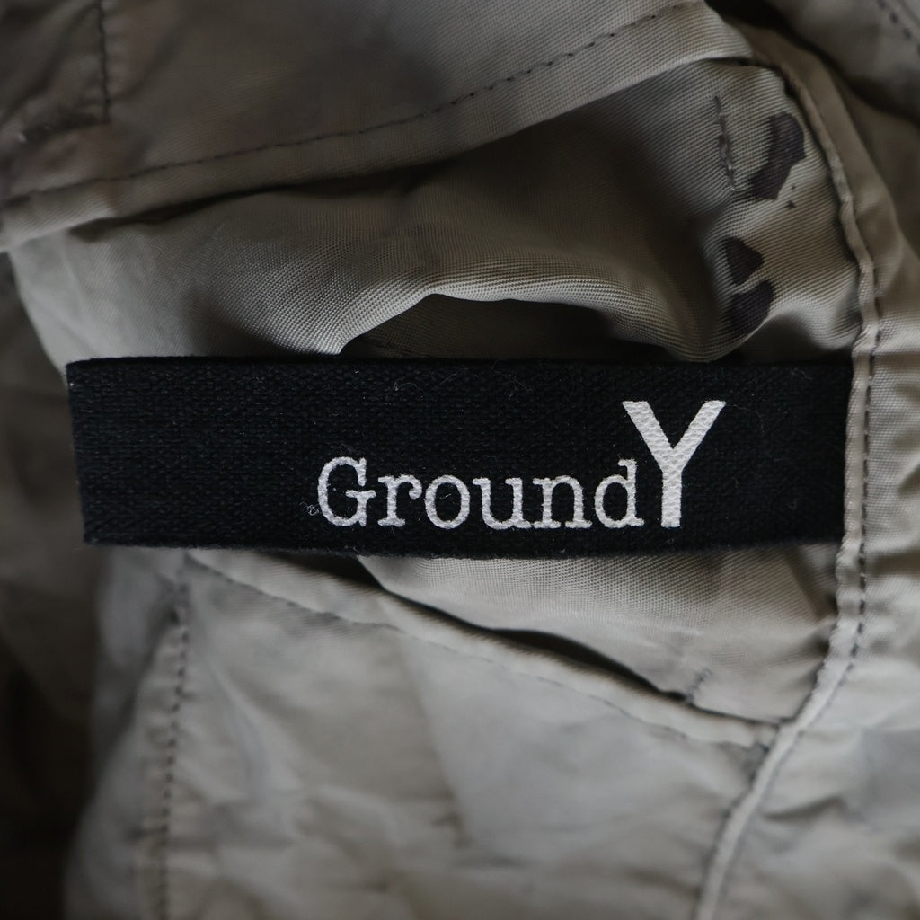 Ground Y(グラウンドワイ) 24SS SPECK DYED NYLON PANTS GS-P11-600 スペック ヴィンテージ加工 ナイロンワイドパンツ グレー