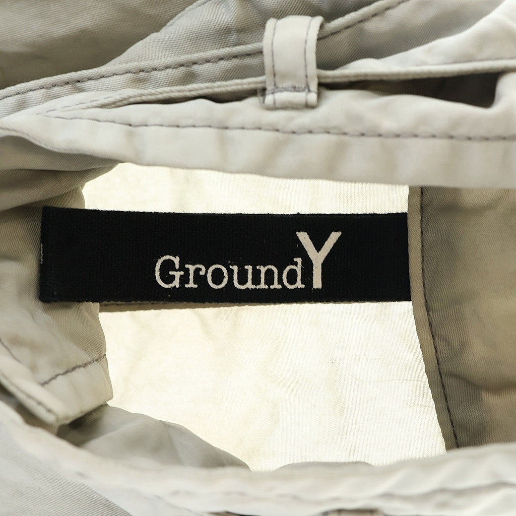 Ground Y(グラウンドワイ) 24SS SPECK DYED NYLON CROSS MILITARY DRESS SHIRT GS-D03-600 スペック ヴィンテージ加工 ナイロン クロス ミリタリー長袖ドレスシャツ グレー