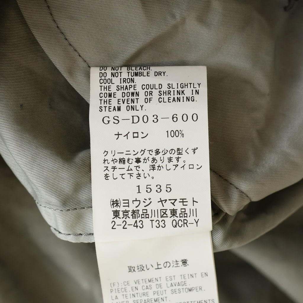 Ground Y(グラウンドワイ) 24SS SPECK DYED NYLON CROSS MILITARY DRESS SHIRT GS-D03-600 スペック ヴィンテージ加工 ナイロン クロス ミリタリー長袖ドレスシャツ グレー