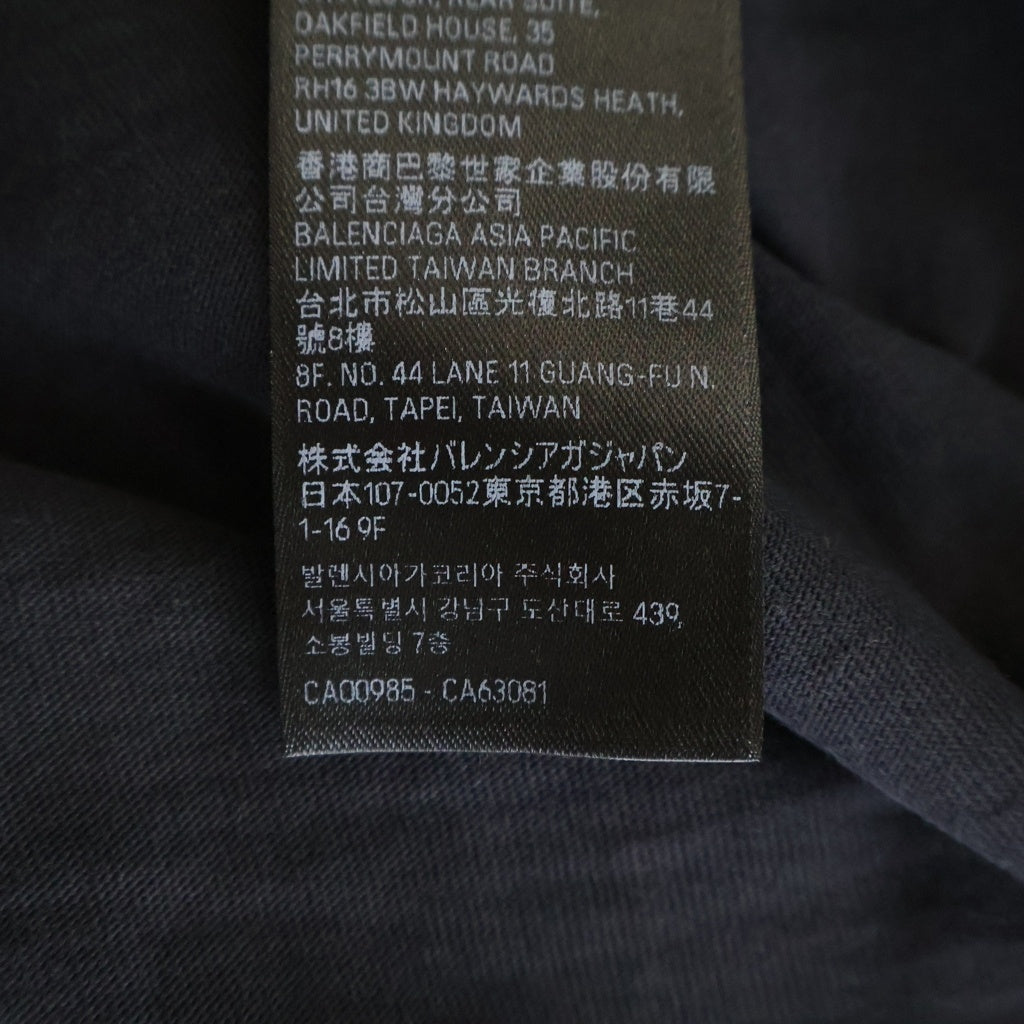 BALENCIAGA(バレンシアガ) 24SS Paris Liberty 764235 TQVR9 パリス リバティ ダメージ加工 クルーネック半袖Tシャツ カットソー ブラック