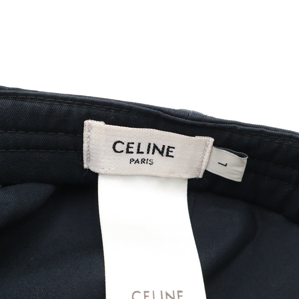 CELINE(セリーヌ) Initial Cap 2AUY8969P フロント イニシャルロゴ ベースボールキャップ 帽子 ネイビー