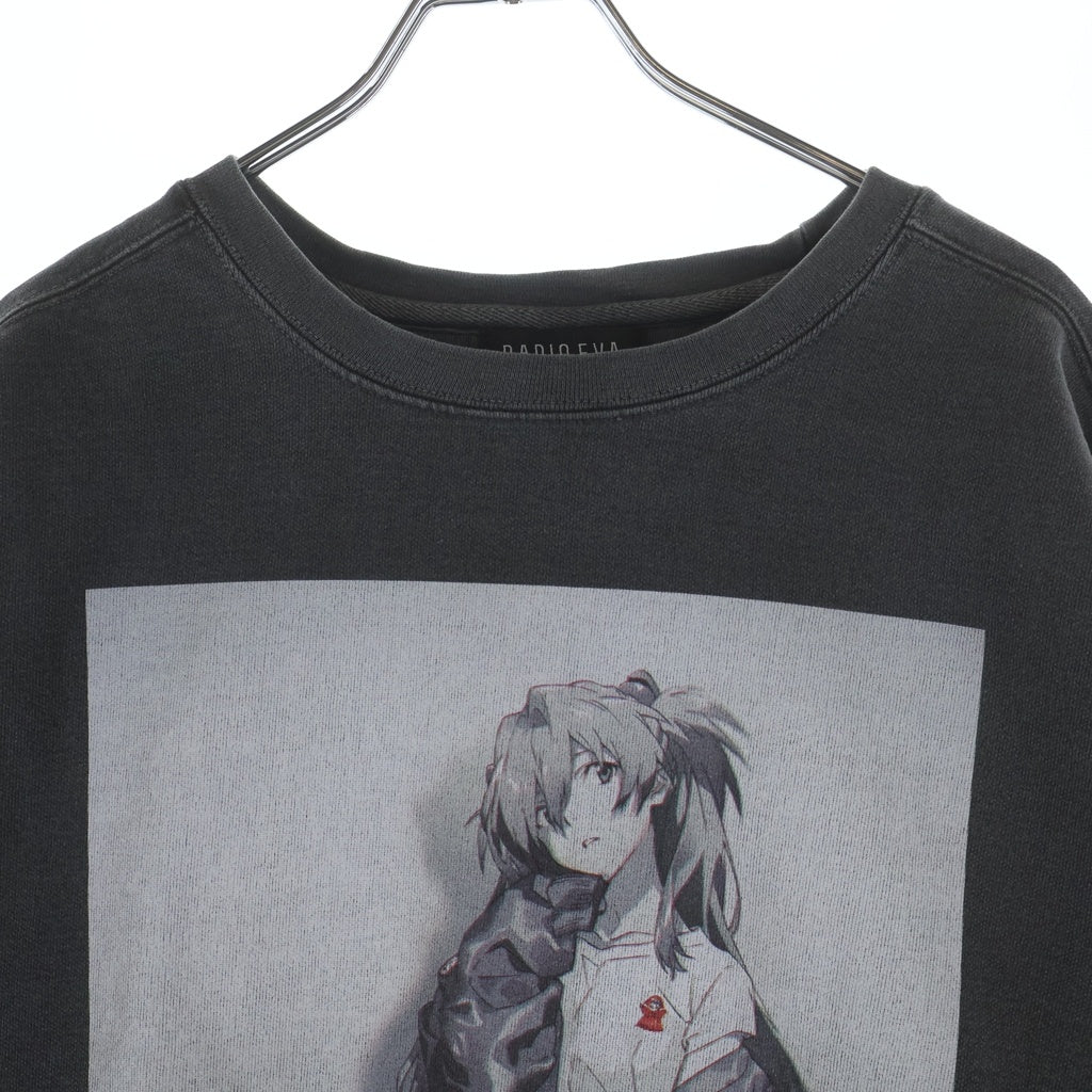 VINTAGE(ヴィンテージ) 00S RADIO EVA ILLUSTRATION SWEAT ラヂオエヴァ エヴァンゲリオン フロント イラストレーション クルーネック長袖スウェットトレーナー グレー