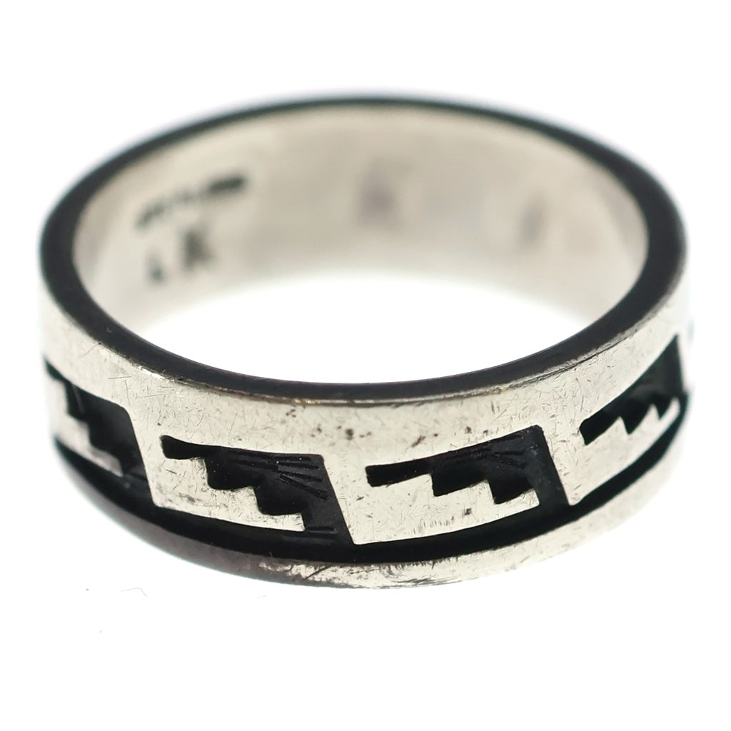 INDIAN JEWELRY(インディアンジュエリー) KENDRICK LOMAYESTEWA TRIBAL DESIGN IRISH RING トライバルデザイン ホピ族 リング シルバー