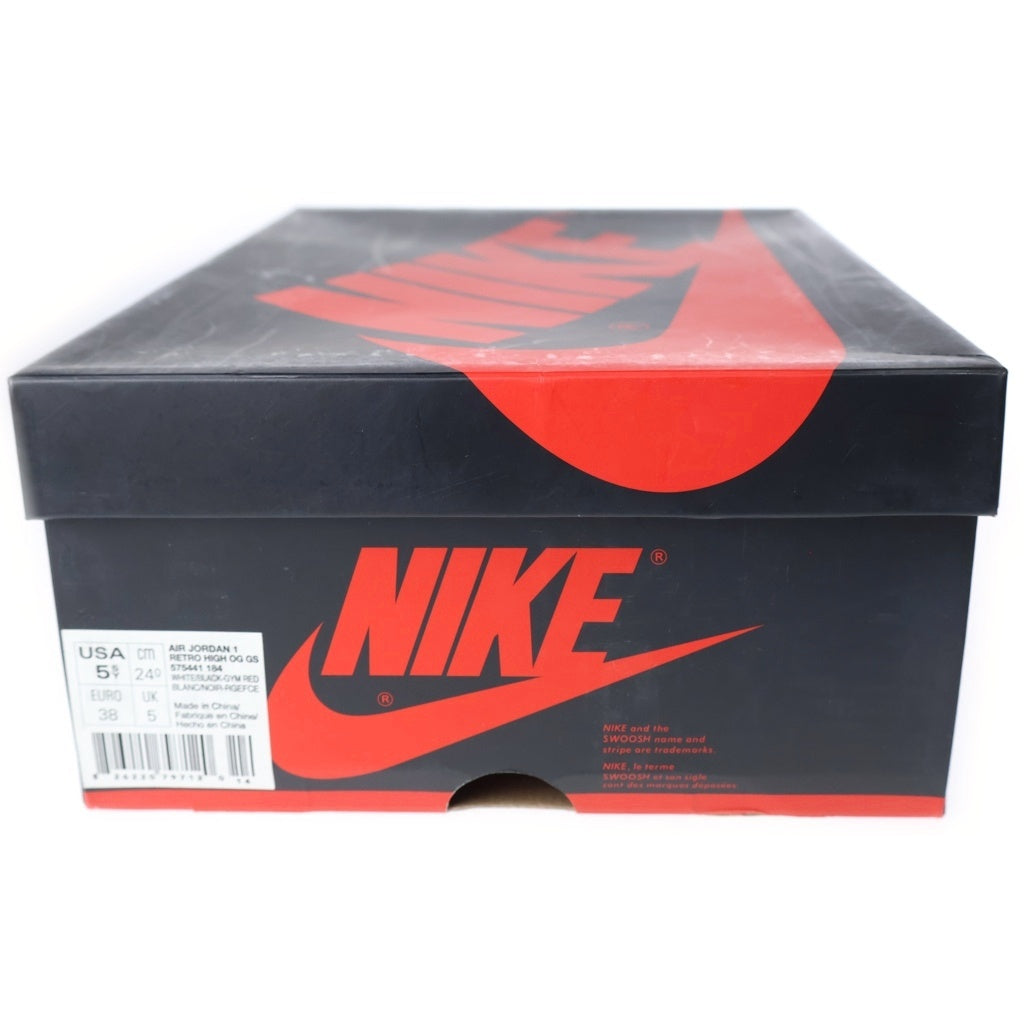 NIKE(ナイキ) GS Air Jordan 1 Retro OG Black Toe GS エアジョーダン1 レトロ OG ブラック トエ US5/24cm レッド/ブラック 575441 184 レディース