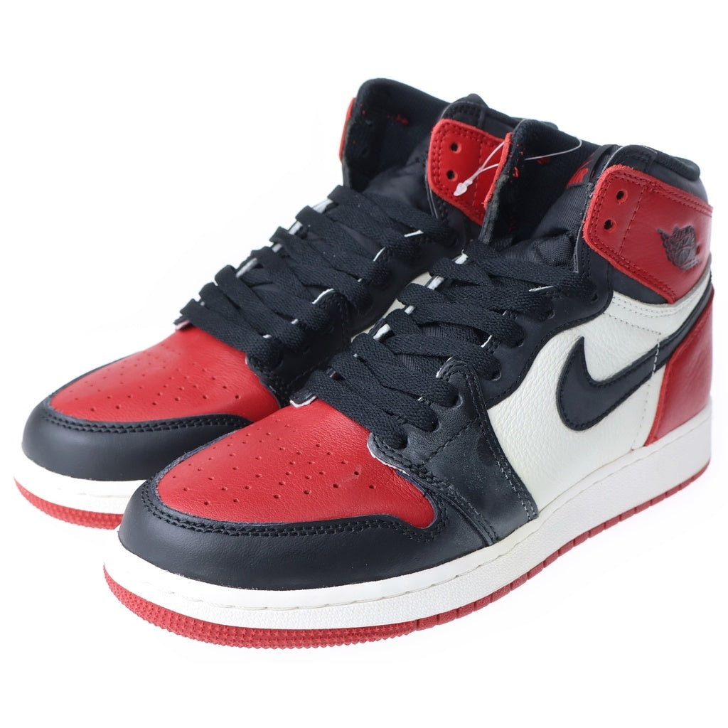 NIKE(ナイキ) GS Air Jordan 1 Retro High Bred Toe GS エアジョーダン1 レトロ ハイ ブレッドトゥ ハイカットスニーカー レッド レディース US6.5Y/24.5cm 575441-610