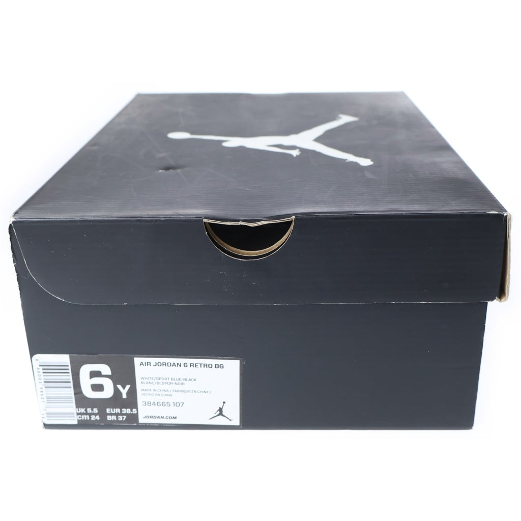 NIKE(ナイキ) GS Air Jordan 6 Retro Sport Blue GS エアジョーダン6 レトロ スポーツブルー US6Y/24cm ホワイト 384665 107 レディース
