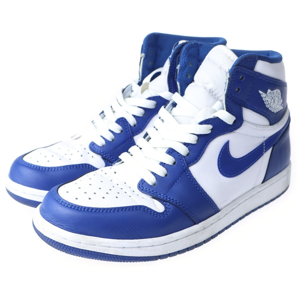 NIKE(ナイキ) AIR JORDAN 1 RETRO HIGH STORM BLUE エアジョーダン1 レトロ ハイ ストーム ブルー ハイカットスニーカー ホワイト/ブルー US8/26cm 555088-127