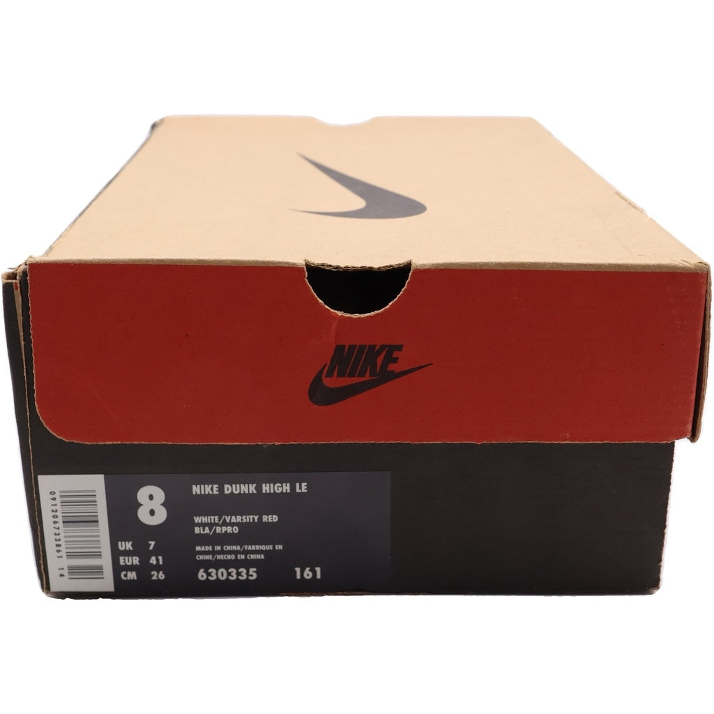NIKE(ナイキ) Dunk High LE White/Varsity Red ダンク ハイ LE ホワイト/バーシティレッド US8/26cm レッド 630335 161