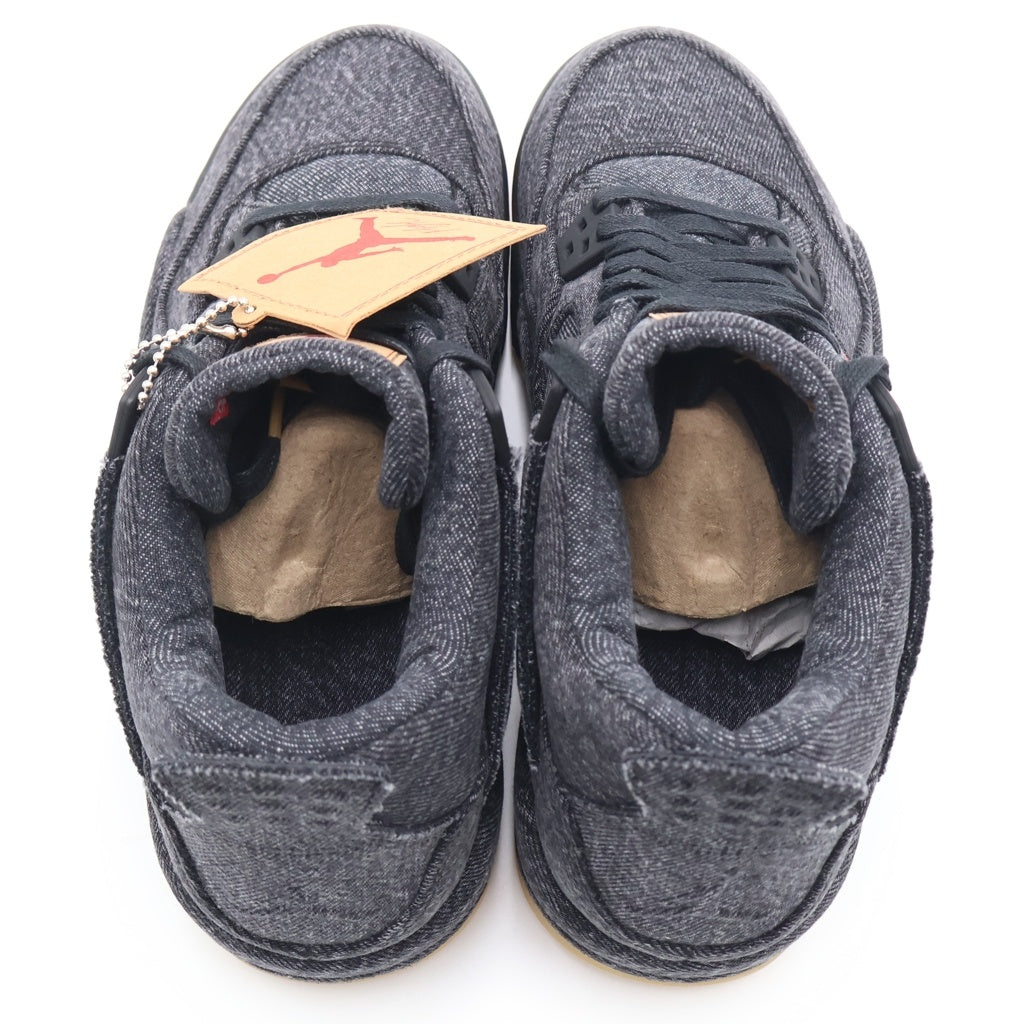 NIKE(ナイキ) ×LEVI'S AIR JORDAN 4 BG BLACK DENIM リーバイス エアジョーダン4 BG ブラックデニム US6.5Y/24.5cm AQ9103-001