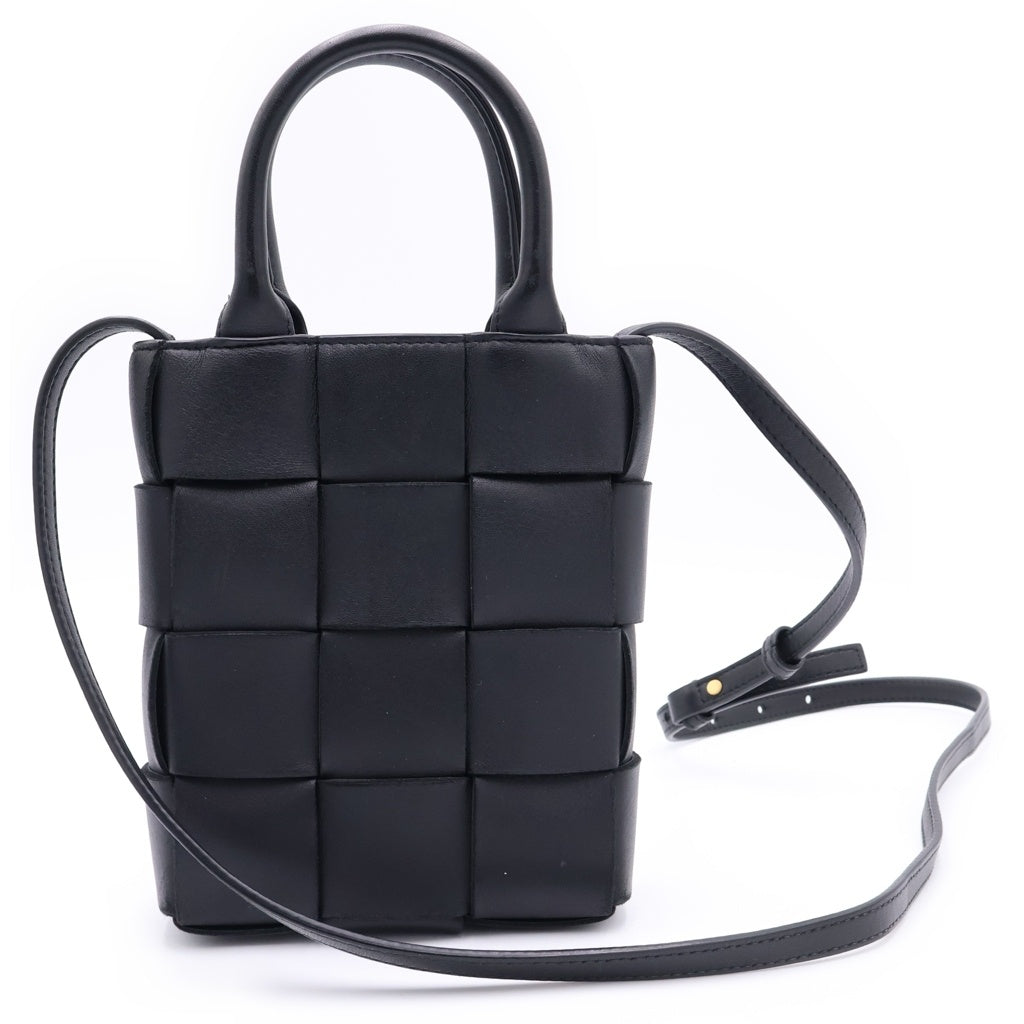 BOTTEGA VENETA(ボッテガヴェネタ) ミニ カセット イントレチャート ショルダーバッグ ブラック 709341 レディース