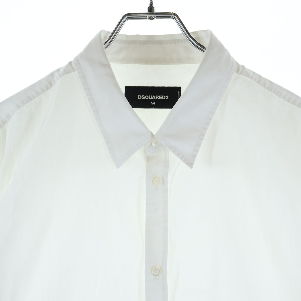 DSQUARED2(ディースクエアード) 23AW Relaxed Dan Graffiti Shirt S71DM0669 リラックスド グラフィティロゴプリント 長袖コットンシャツ ホワイト