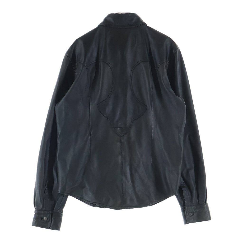 CHROME HEARTS(クロムハーツ) クロスボールボタン 長袖レザーシャツ