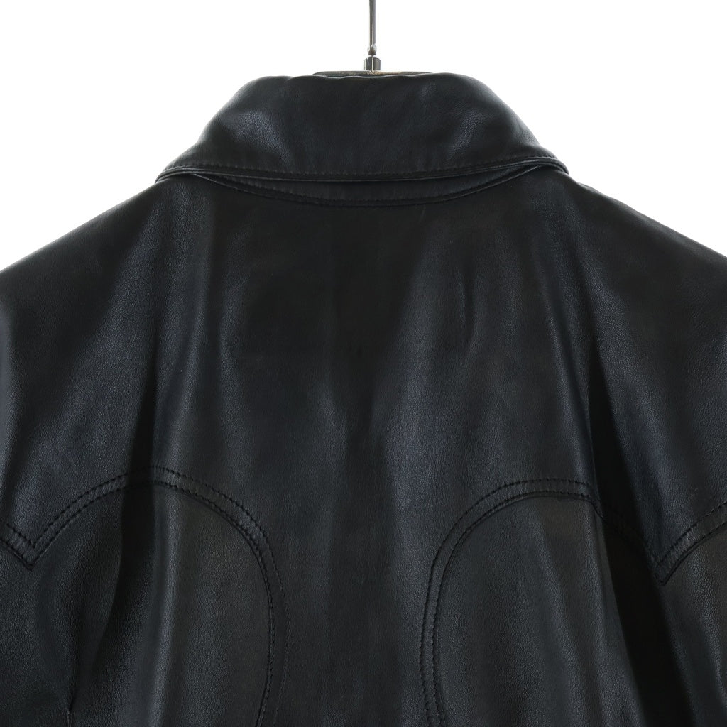 CHROME HEARTS(クロムハーツ) クロスボールボタン 長袖レザーシャツ