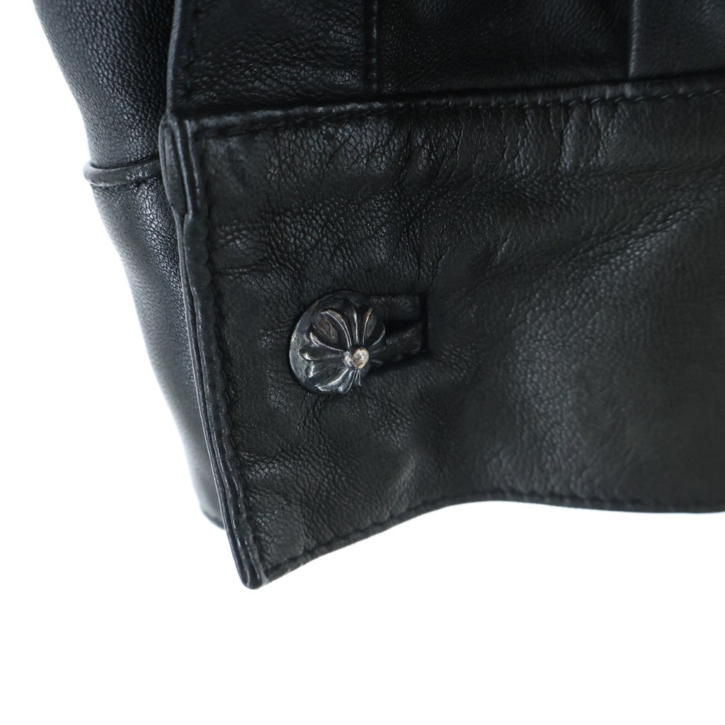 CHROME HEARTS(クロムハーツ) クロスボールボタン 長袖レザーシャツ