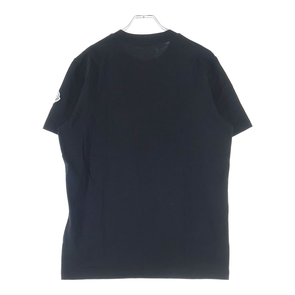 MONCLER(モンクレール) 22AW SAFARI TEE I10918C00051 サファリ フロントロゴプリントTシャツ 半袖クルーネックカットソー ブラック