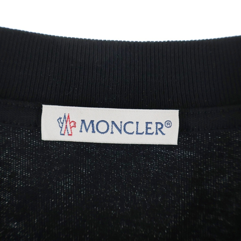 MONCLER(モンクレール) 22AW SAFARI TEE I10918C00051 サファリ フロントロゴプリントTシャツ 半袖クルーネックカットソー ブラック