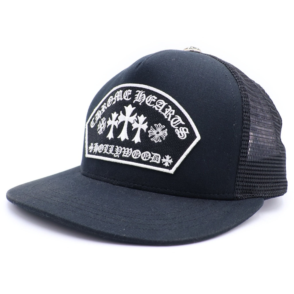 CHROME HEARTS(クロムハーツ) TRUCKER CAP KING TACO HOLLYWOOD キングタコ ハリウッド 3セメタリークロス刺繍 メッシュトラッカーキャップ 帽子 ブラック