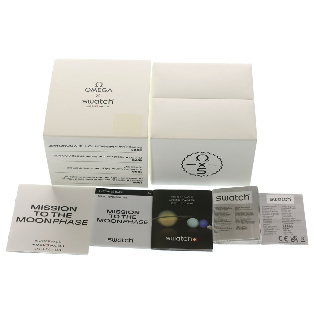OMEGA(オメガ) ×SWATCH ×SNOOPY Mission To The Moon SO33W700 スウォッチ スヌーピー バイオセラミック ミッショントゥザムーンフェイズ クロノグラフ クォーツ 腕時計