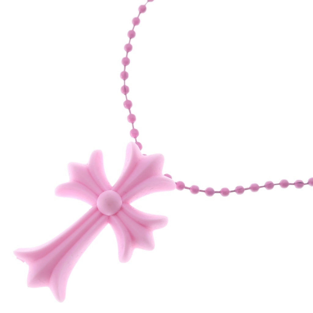 CHROME HEARTS(クロムハーツ) RUBBER CH CRS SML スモールCHクロス ラバーネックレス シリコン ピンク BCA306