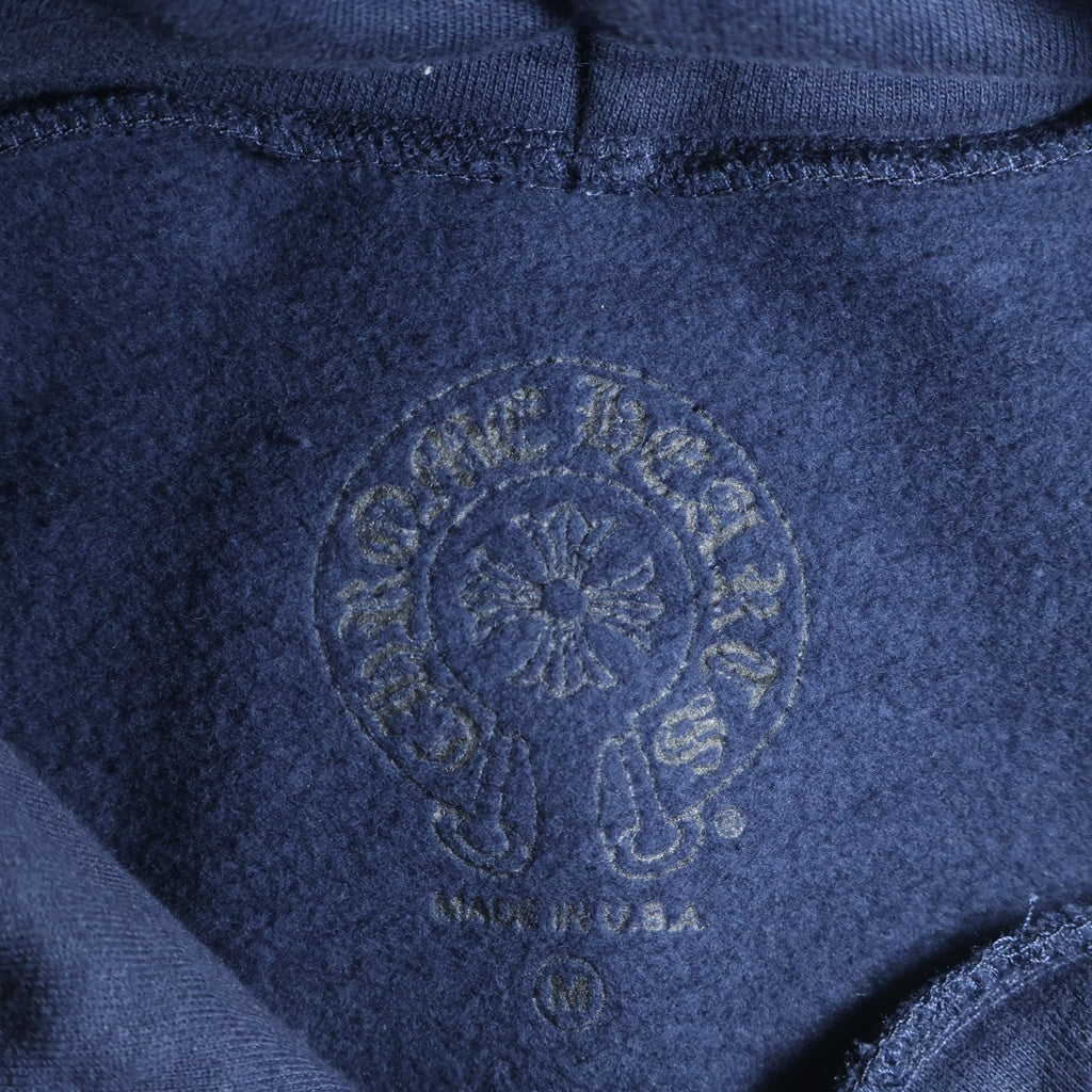 CHROME HEARTS(クロムハーツ) SWTSHRT HD PLVR バックホースシュー袖フローラルプリント プルオーバーパーカー フーディ ネイビー/レッド