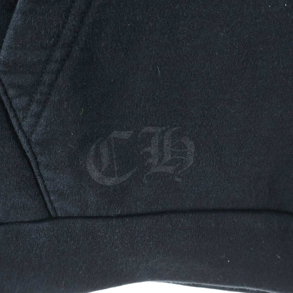 CHROME HEARTS(クロムハーツ) SWTSHRT PLVR 袖フローラルバックホースシュープリント プルオーバースウェットパーカー フーディ ブラック