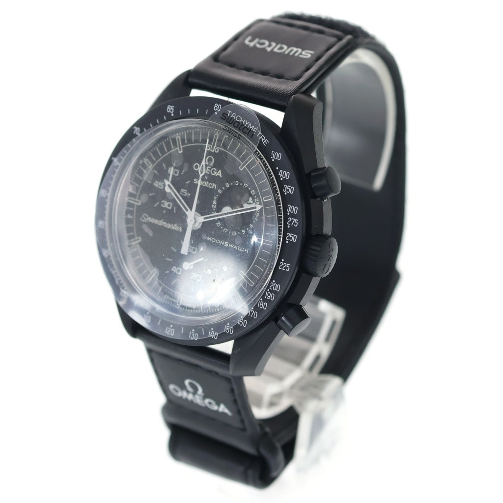 OMEGA(オメガ) ×SWATCH Mission To The Moon SO33B700 スウォッチ バイオセラミック ミッショントゥザムーンフェイズ ニュームーン クロノグラフ クォーツ 腕時計