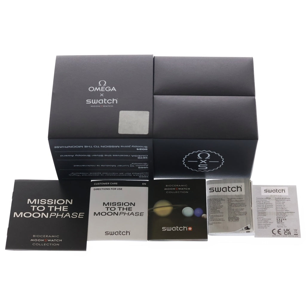 OMEGA(オメガ) ×SWATCH Mission To The Moon SO33B700 スウォッチ バイオセラミック ミッショントゥザムーンフェイズ ニュームーン クロノグラフ クォーツ 腕時計