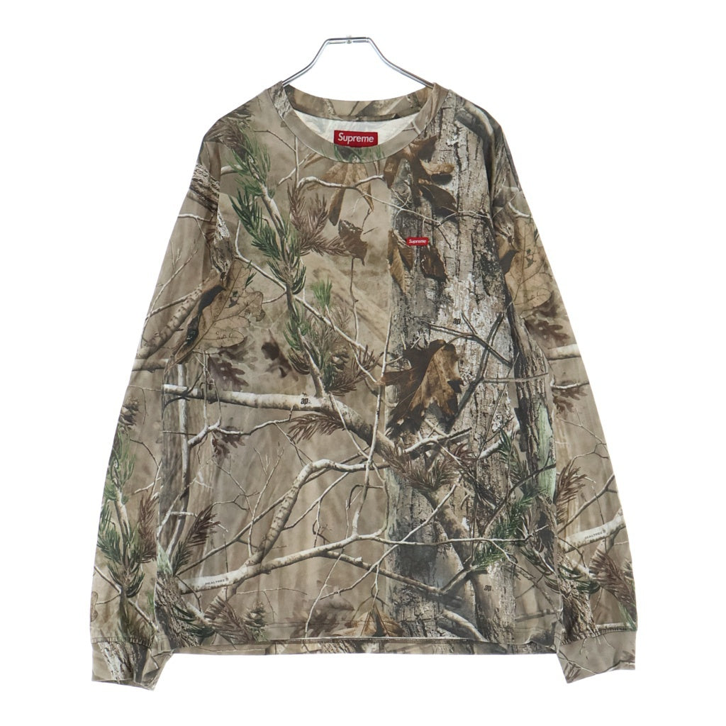 SUPREME(シュプリーム) 25AW Small Box L/S Tee Realtree AP Camo スモールボックスロゴ リアルツリー クルーネック長袖tシャツカットソー ロンT カモ