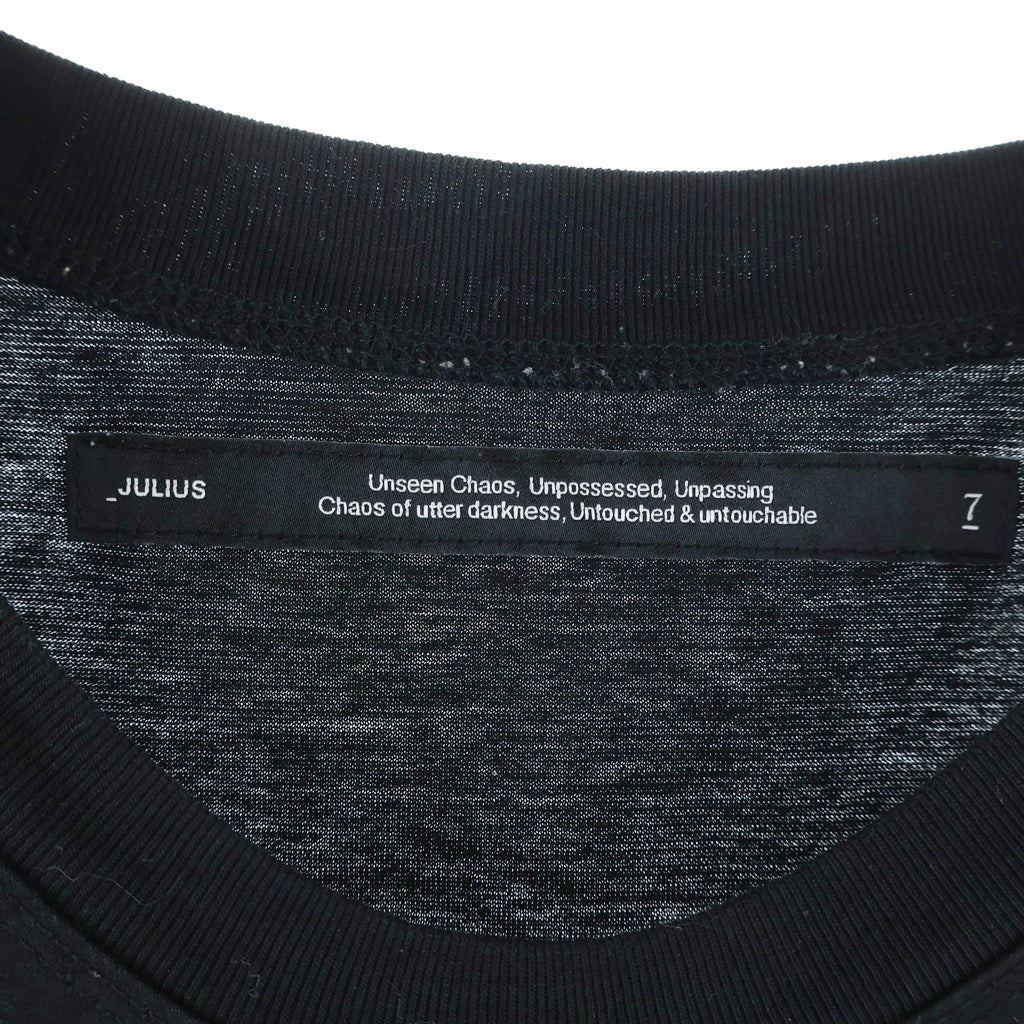 JULIUS(ユリウス) 24SS COTTON SZ JERSEY 847CPM1 コットン プリント ベーシック クルーネック半袖Tシャツカットソー ブラック