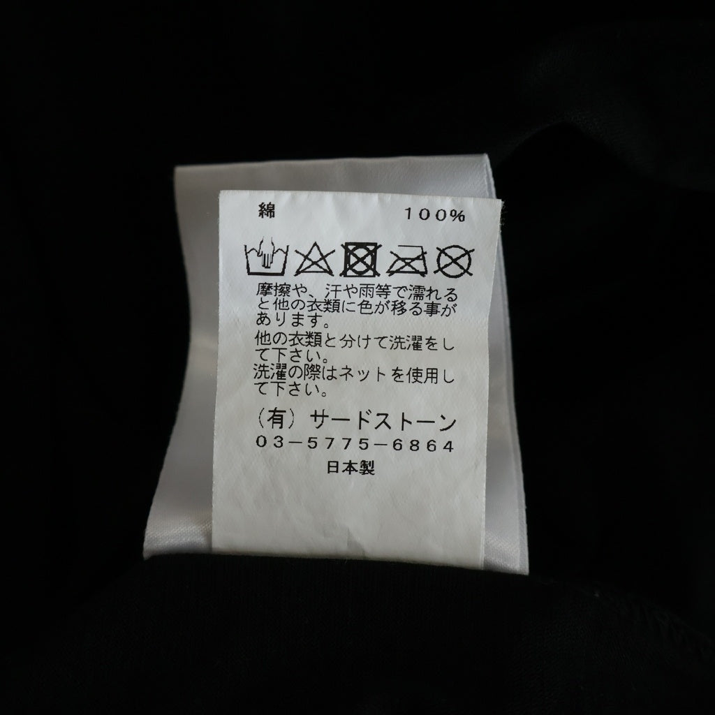 JULIUS(ユリウス) 24SS COTTON SZ JERSEY 847CPM1 コットン プリント ベーシック クルーネック半袖Tシャツカットソー ブラック