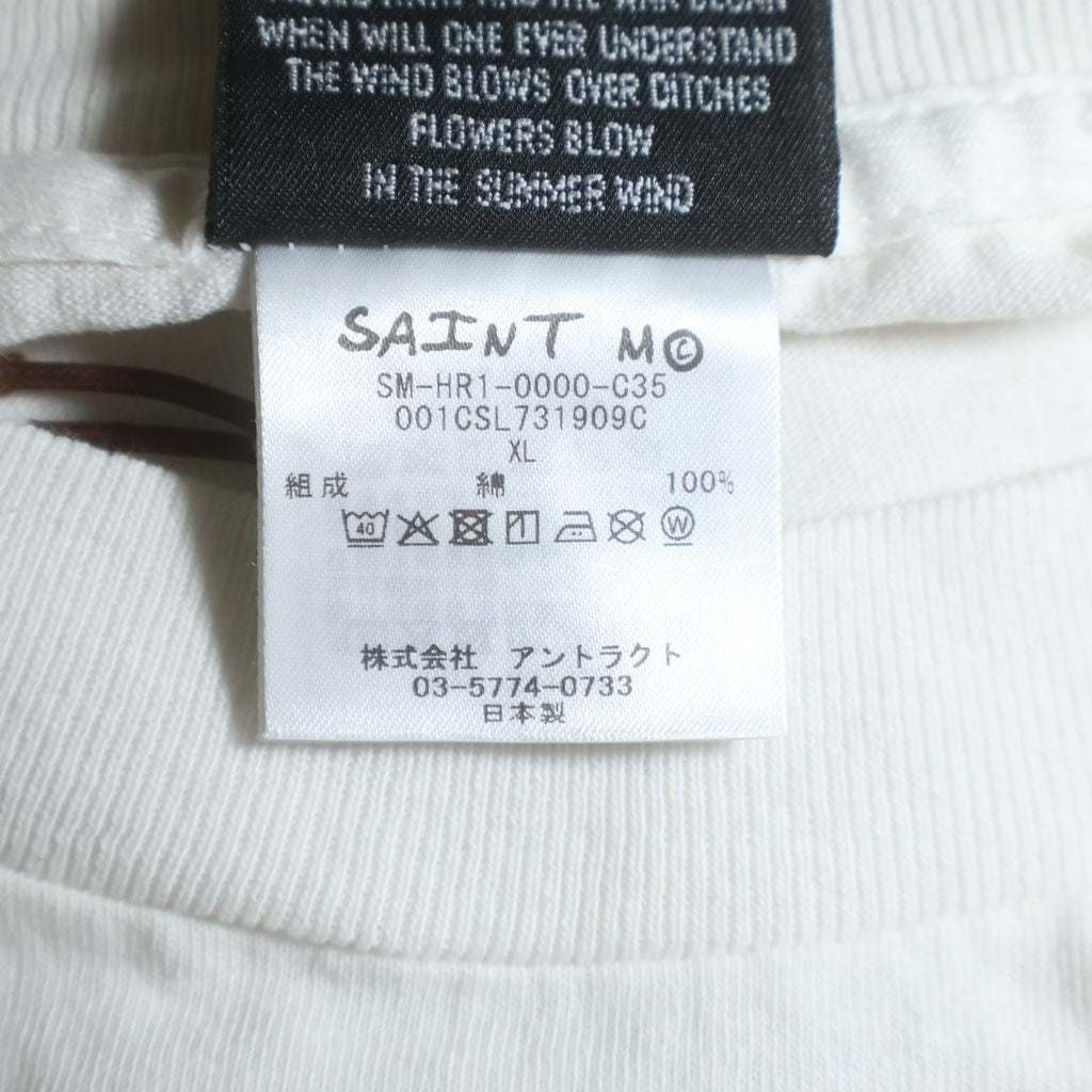 SAINT MICHAEL(セントマイケル) ×A BATHING APE SS TEE GOD アベイシングエイプ フロントプリント クルーネック半袖Tシャツカットソー ホワイト SM-HR1-0000-C35