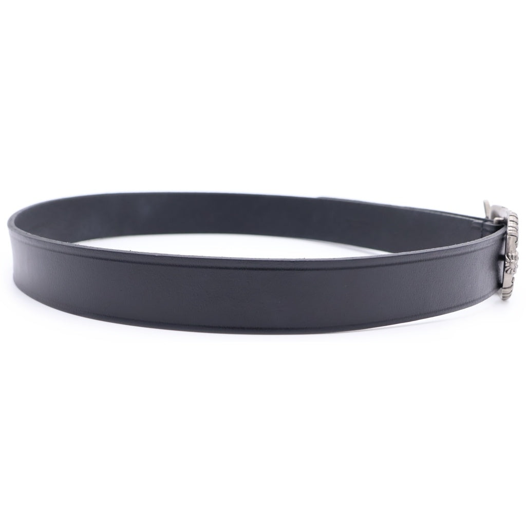SAINT LAURENT PARIS(サンローランパリ) ロゴバッグル ウエスタンレザーベルト ブラック/シルバー レディース