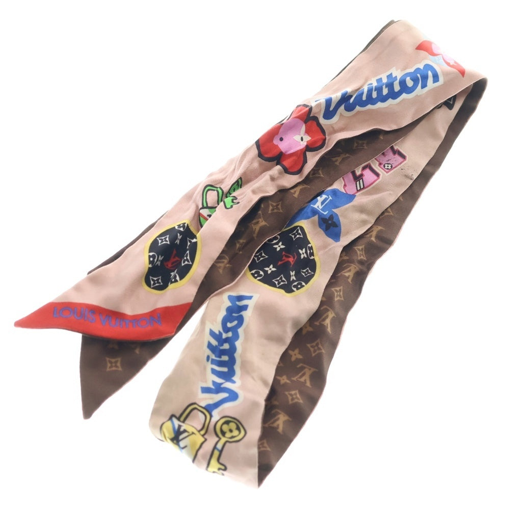 LOUIS VUITTON(ルイヴィトン) バンドーBB LVストーリーズ パッチーズ モノグラム シルク スカーフ ブラウン M71197 レディース
