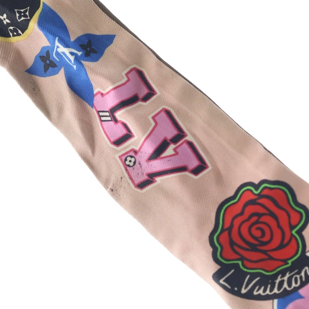 LOUIS VUITTON(ルイヴィトン) バンドーBB LVストーリーズ パッチーズ モノグラム シルク スカーフ ブラウン M71197 レディース