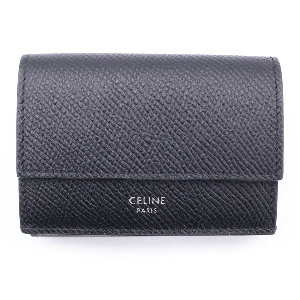 CELINE(セリーヌ) フォールデッド コンパクトウォレット 3つ折り財布 ブラック 10E603 レディース