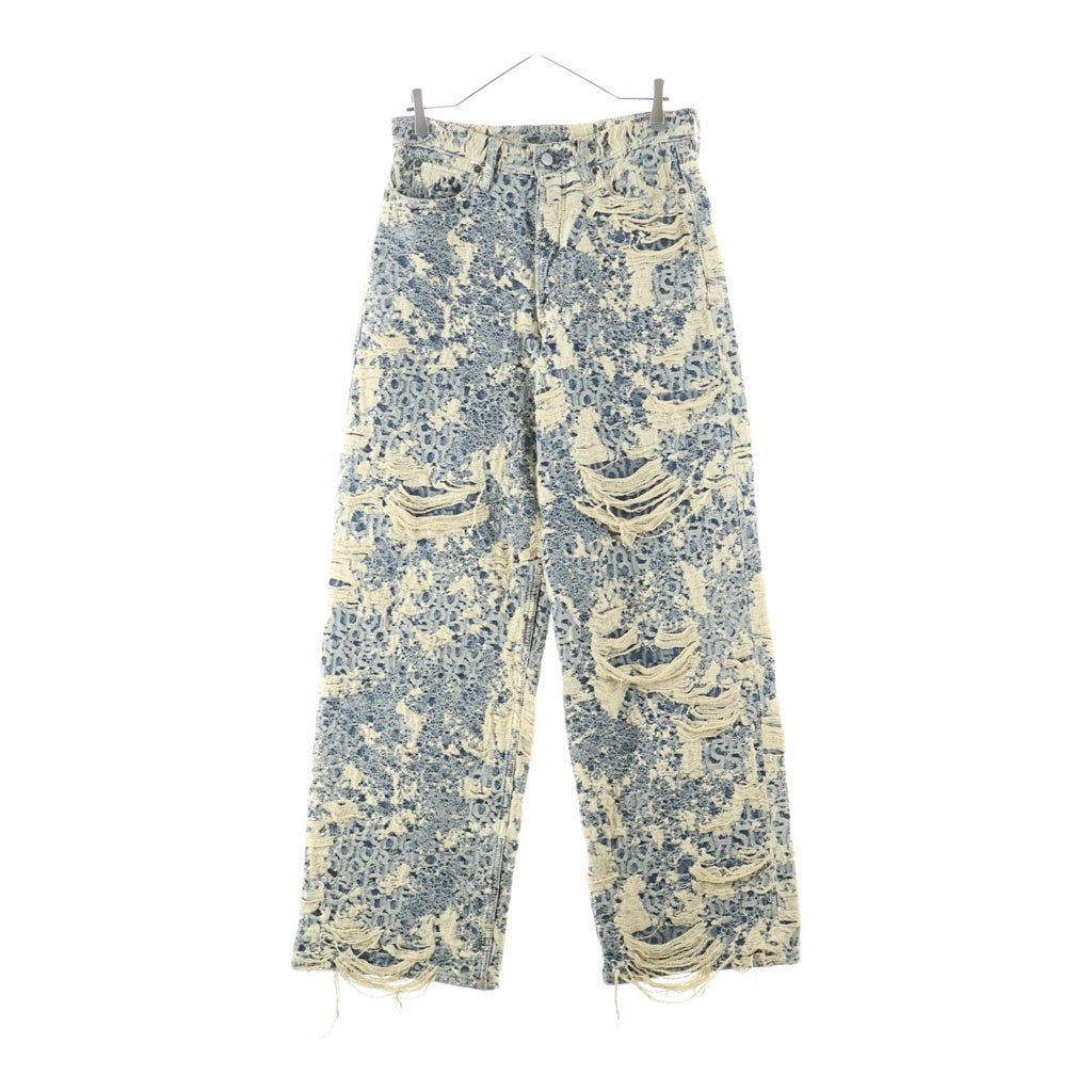 Acne Studios(アクネ ストゥディオズ) 25AW 1981 U DENIM DISTRESSED MONOGRAM デストロイデニムパンツ ジーンズ インディゴ C00080
