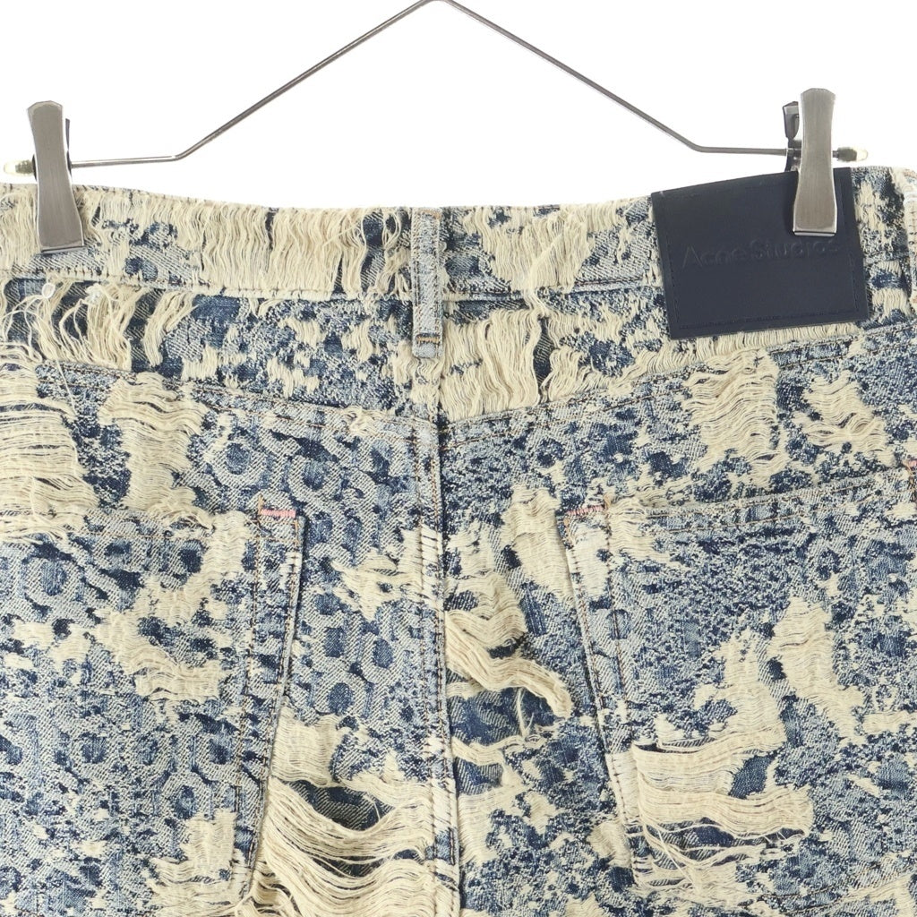 Acne Studios(アクネ ストゥディオズ) 25AW 1981 U DENIM DISTRESSED MONOGRAM デストロイデニムパンツ ジーンズ インディゴ C00080