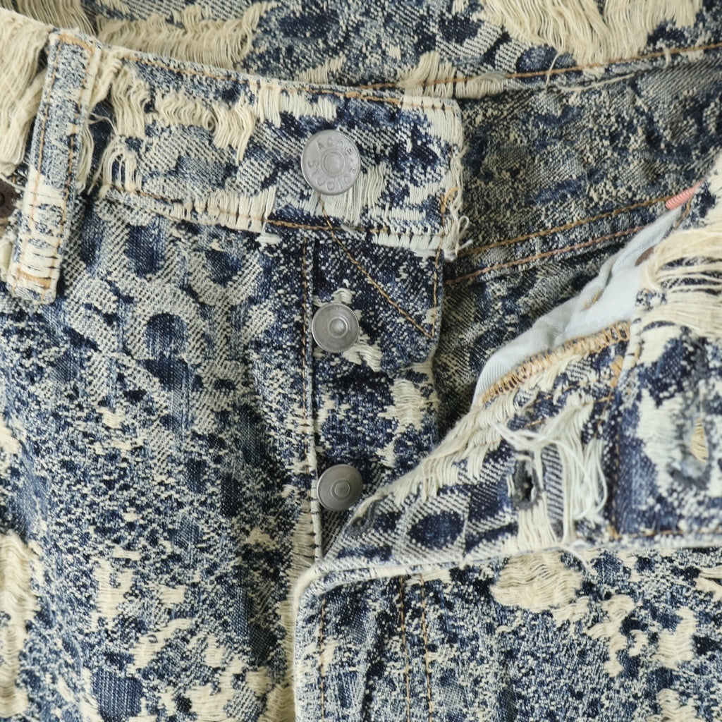 Acne Studios(アクネ ストゥディオズ) 25AW 1981 U DENIM DISTRESSED MONOGRAM デストロイデニムパンツ ジーンズ インディゴ C00080